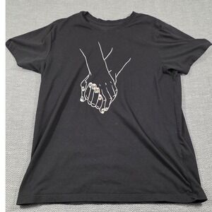 JZD Black Pride Graphic Tee Holding Hands Rainbow Nails Medium Spreading Cultura